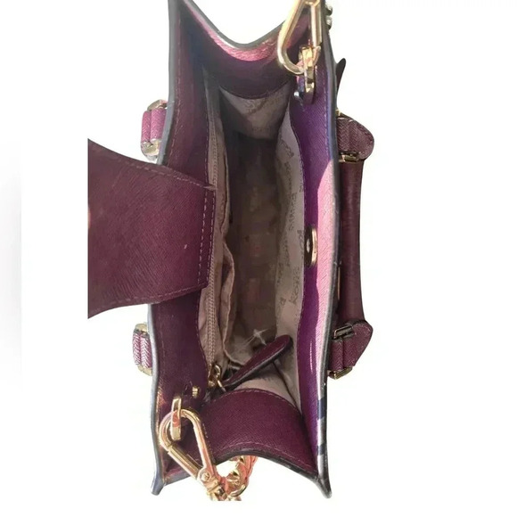 Michael Kors Bridgette Messenger Bag with Paisley Print Plum Purple - Picture 11 of 11